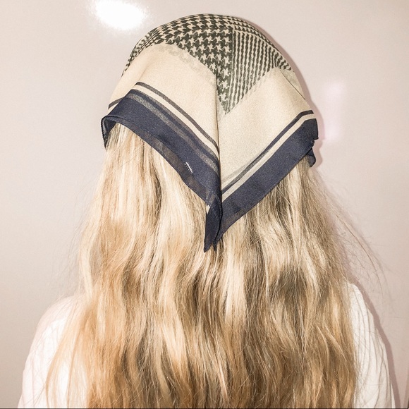 Vintage Accessories - Vintage Versatile Retro Houndstooth Print Scarf
